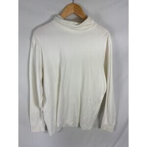 Lands End White Turtleneck Size Large